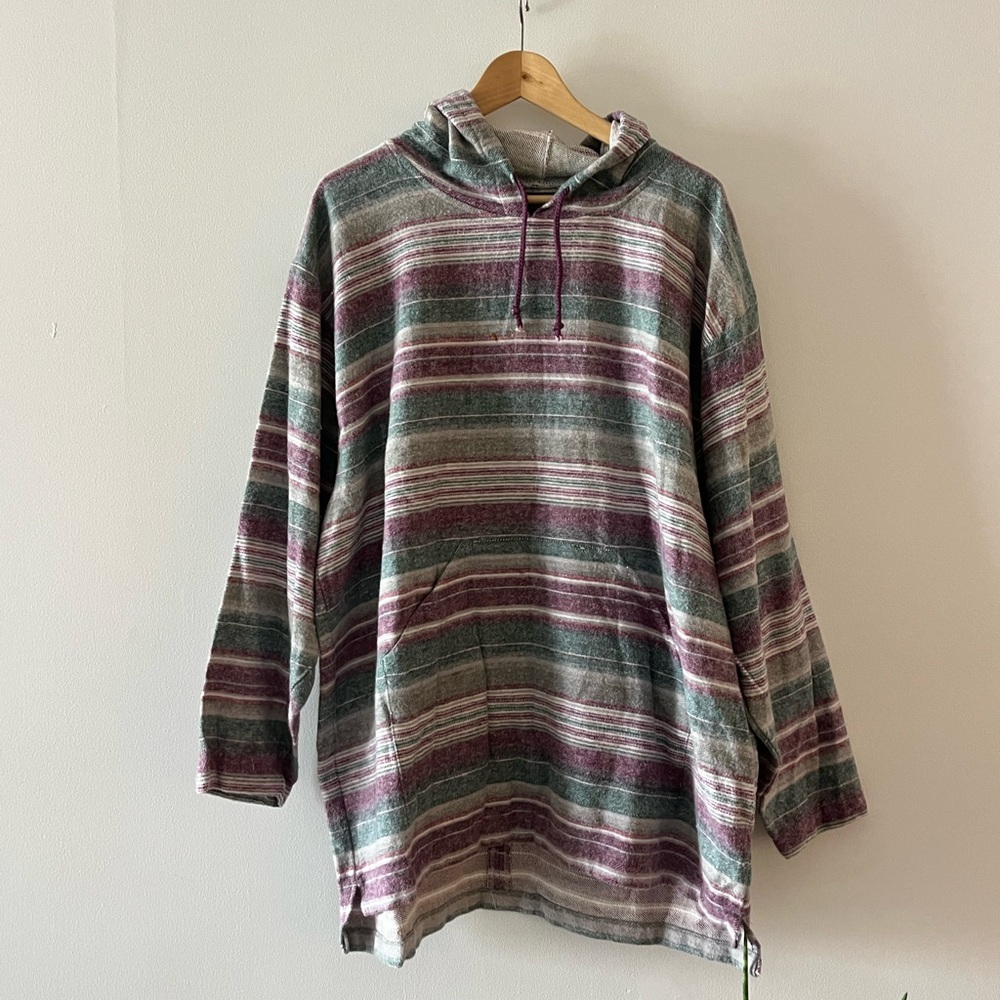 High Sierra Green and Purple Striped Hoodie
